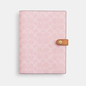 NWT Pink Monogram Planner with Tan Button Closure